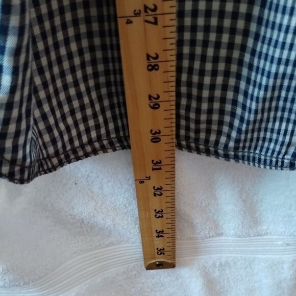 Seven For All Mankind Mens Gingham Button-Up Shirt Blk/Wht Large - Picture 9 of 14